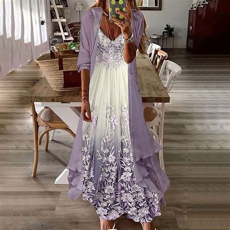 Wedding Guest Dresses for Women, Women's Two Piece Set Long Dress Beach