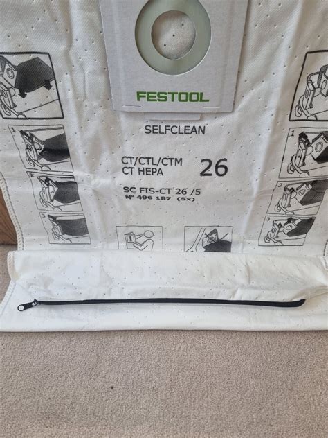 Bag For Festool Dust Extractor Bag Longlife With Zip Clt Ctm