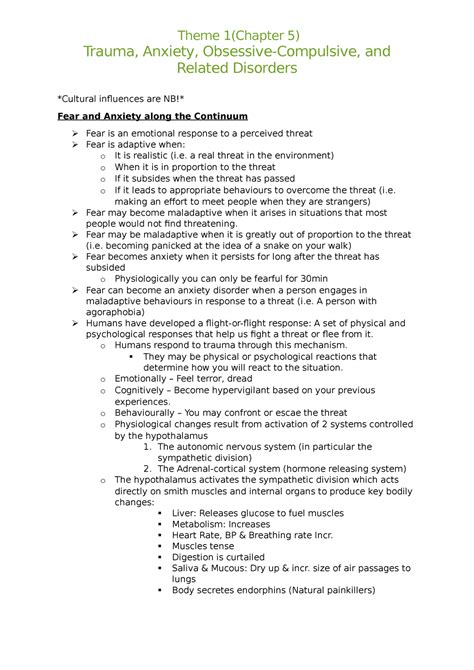 Trauma Anxiety Obsessive Compulsive And Related Disorders Theme