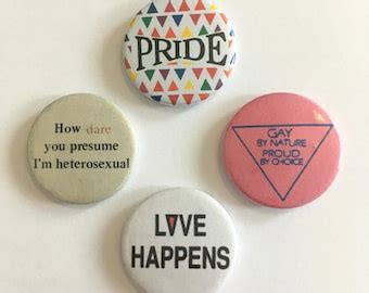 4 Pack Gay Pride LGBT Lesbian Badges Pin Buttons Set Etsy