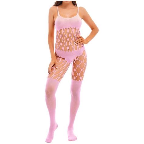 Yonghs Lingerie Sexy Femme Coquine Hot Bodystocking R Sille Collant Ouvert Fishent Body Babydoll