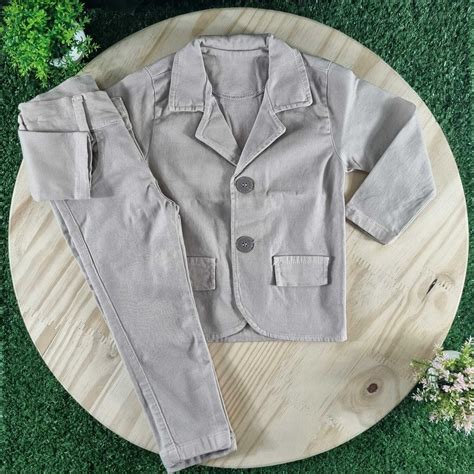 Conjunto Social Blazer Cal A Nude Infantil Pajem Casamento Evento Shopee Brasil