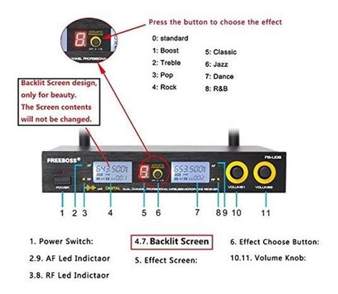 Freeboss Fb u09 Micrófono Inalámbrico Uhf Digital De Doble Cuotas sin