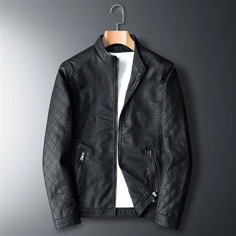 New PU Leather Jacket Men Brand Winter Autumn Fashion Mens Leather