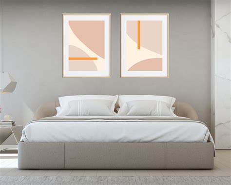 Beige Nude Colored Art Prints Set Of Two Abstract Wall Art Etsy