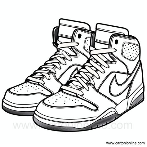 Desenho De Sapatos Jordan Nike Para Colorir