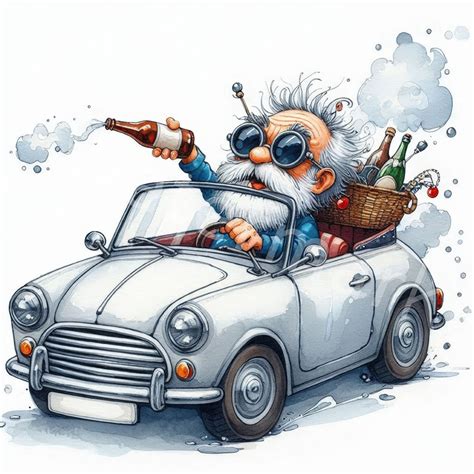 Funny Old Man Driver Clipart 12 Crazy Grandpa In Car Senior