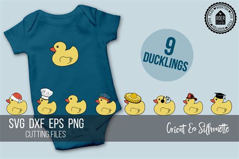 Rubber Duckies Different Ducklings Digital Svg Dxf Eps Png Cut Files