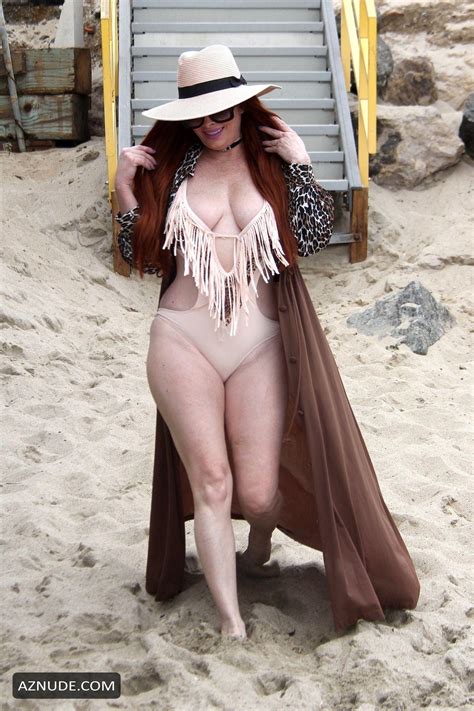 Phoebe Price Sexy For A Photoshoot In Malibu And Rocks A Nude Bikini Under A Printed Beach Cover