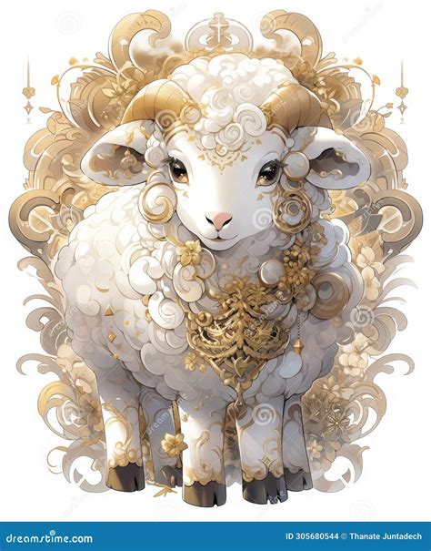 celebrate  year   sheep chinese  year  golden ornament