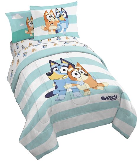 Jay Franco Bluey And Bingo 7 Piece Full Size Bed Set Includes Comforter