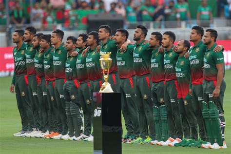 Bangladesh's players line up for the national anthem | ESPNcricinfo.com