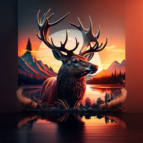 Deer Painting Digital Art Print, AI Generated, Wall Art, AI Art, Digital Download, Home Decor ...