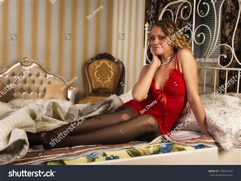 Sexual Blonde Sitting On Bed Boudoir Stock Photo 108320342 Shutterstock