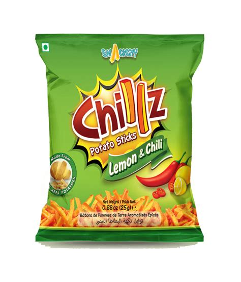 Chillz Potato Sticks Lemon And Chilli 25 Gms 51137 Usa