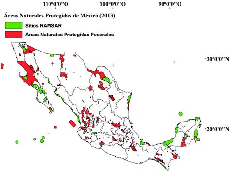 Localización cartográfica de las Áreas Naturales Protegidas Federales y