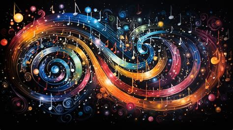 Premium Photo Cosmic Melody An Abstract Universe Where Music Notes