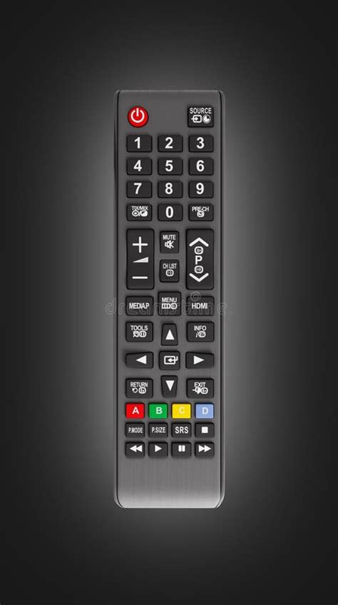 Tv Remote Control Isolated On Black Gradient Background 3d Render Stock