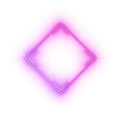 Pink Purple Neon Border Square Frame Neon Neon Border Border Png