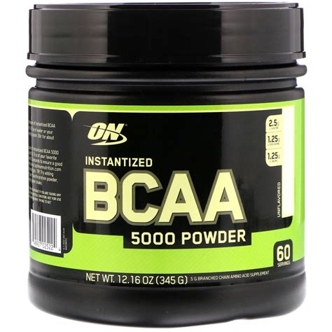 Optimum Nutrition, Instantized BCAA 5000 Powder, Unflavored, 12.16 oz ...