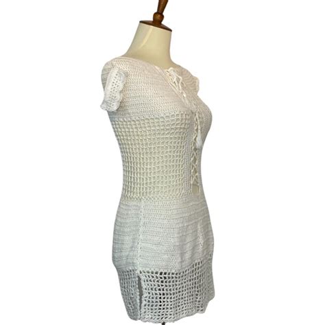 Swim Boho Crochet Lace Up Beach Dress Bikini Coverup Poshmark