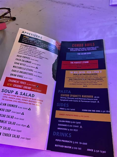 Menu At Hook And Reel Cajun Seafood And Bar Wheaton Glenmont