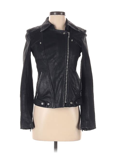 Theyskens Theory 100 Lambswool Black Leather Jacket Size P 84 Off
