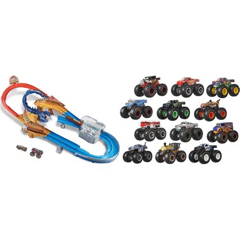 Hot Wheels Monster Trucks Scorpion Raceway Boosted Set Monster Trucks