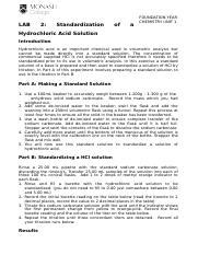 Lab Standardizing Hcl Docx Lab Standardization Of A Foundation