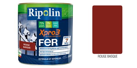 Ripolin Xpro3 Fer 05 Litres Rouge Basque Peinture Extérieure