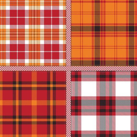 Pumpkin, Lipstick Red, Very Dark Brown and White seamless pattern set