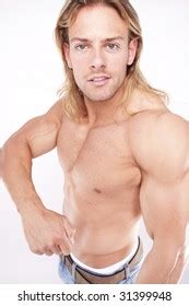 25 Athletic Sexy Male Body Builder With The Blonde Long Hair Images Stock Photos 3D Objects