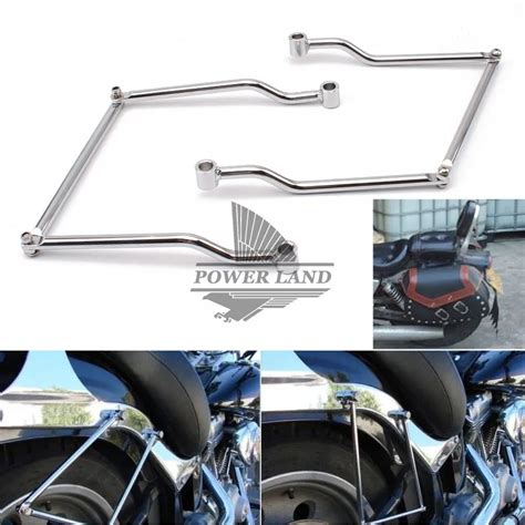 1x Motorcycle Chrome Saddle Bag Support Adjustable Bar Bracket Mount