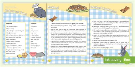 Hot Cross Buns Recipe Recipe Cards Twinkl