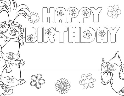 Happy Birthday Coloring Card. New collection 2020. Free Printable