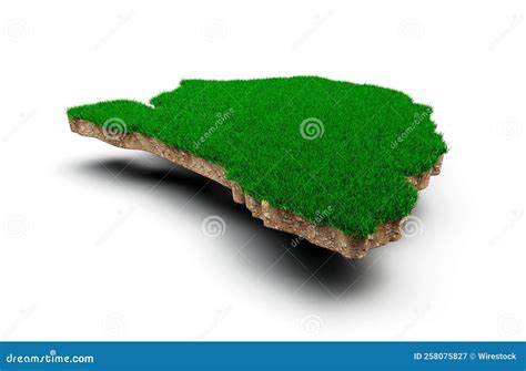 Senegal Map Soil Land Geology Cross Section With Green Grass And Rock