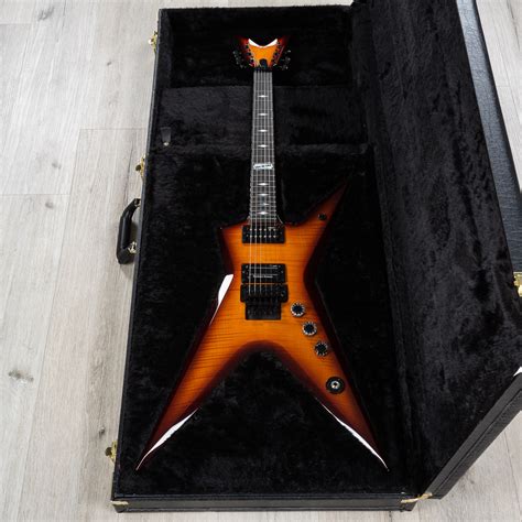 Dean USA Dime Stealth Guitar, Ebony Fretboard, Flame Maple Top, Trans