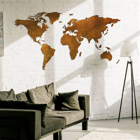 Magnetic Metal World Map Large