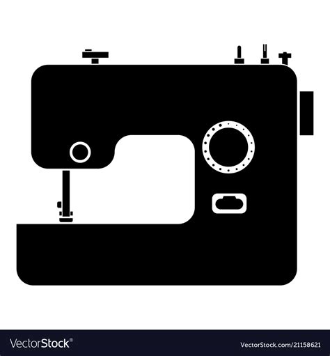 Sewing Machine Icon Black Color Flat Style Simple Vector Image