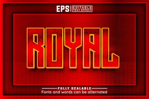 Premium Vector | ROYAL 3d Editable text effect