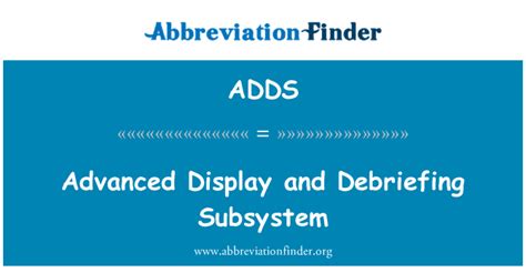 adds stands  advanced display  debriefing subsystem