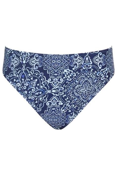 M Co Blue Tile Print Bikini Brief M Co