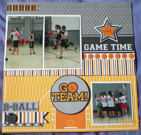 Handmade Scrapbook Layout Pg 1 Basketball Doodlebug Designs Slam