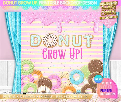 Donut Grow Up Backdrop Donuts Backdrop Donut And Sprinkles Party