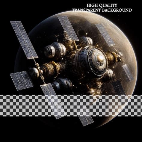 Жилой искусственный спутник на прозрачном фоне | Премиум PSD Файл
