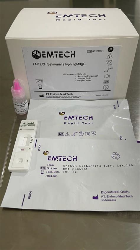 Emtech Salmonella Typhi Igm Igg Pt Elvinco Med Tech