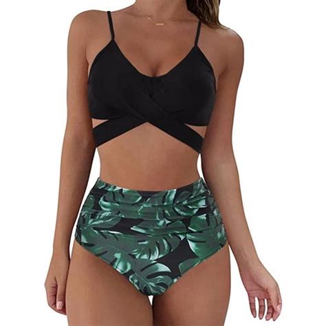 Ensemble de bikini imprimé léopard pour femme Maillot de bain Push Up