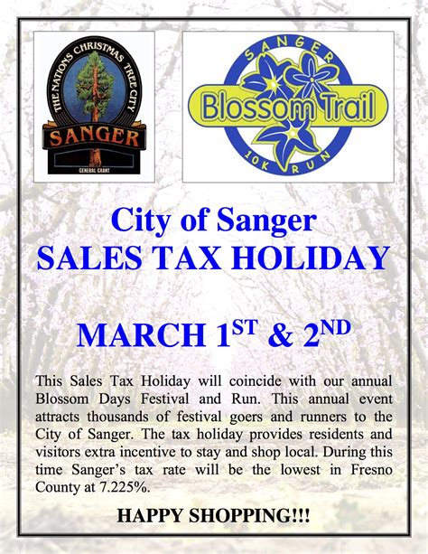 City of Sanger Sales Tax Holiday March 1st & 2nd - The Sanger Scene