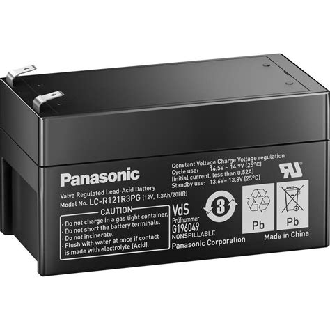 LC-R121R3PG | PANASONIC Lead Acid Battery 12V 1,3Ah 97x48x50mm| 2882