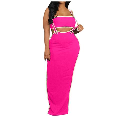Ojsfqufp Formal Dresses For Wedding Guest Hot Pink Women Pcs Outfits For Women Summer Tube